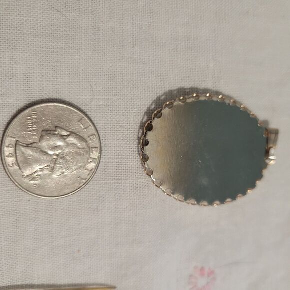 Vintage Victorian Hand Painted Porcelain China Pendant Pink Yellow Blue Roses - Picture 5 of 11